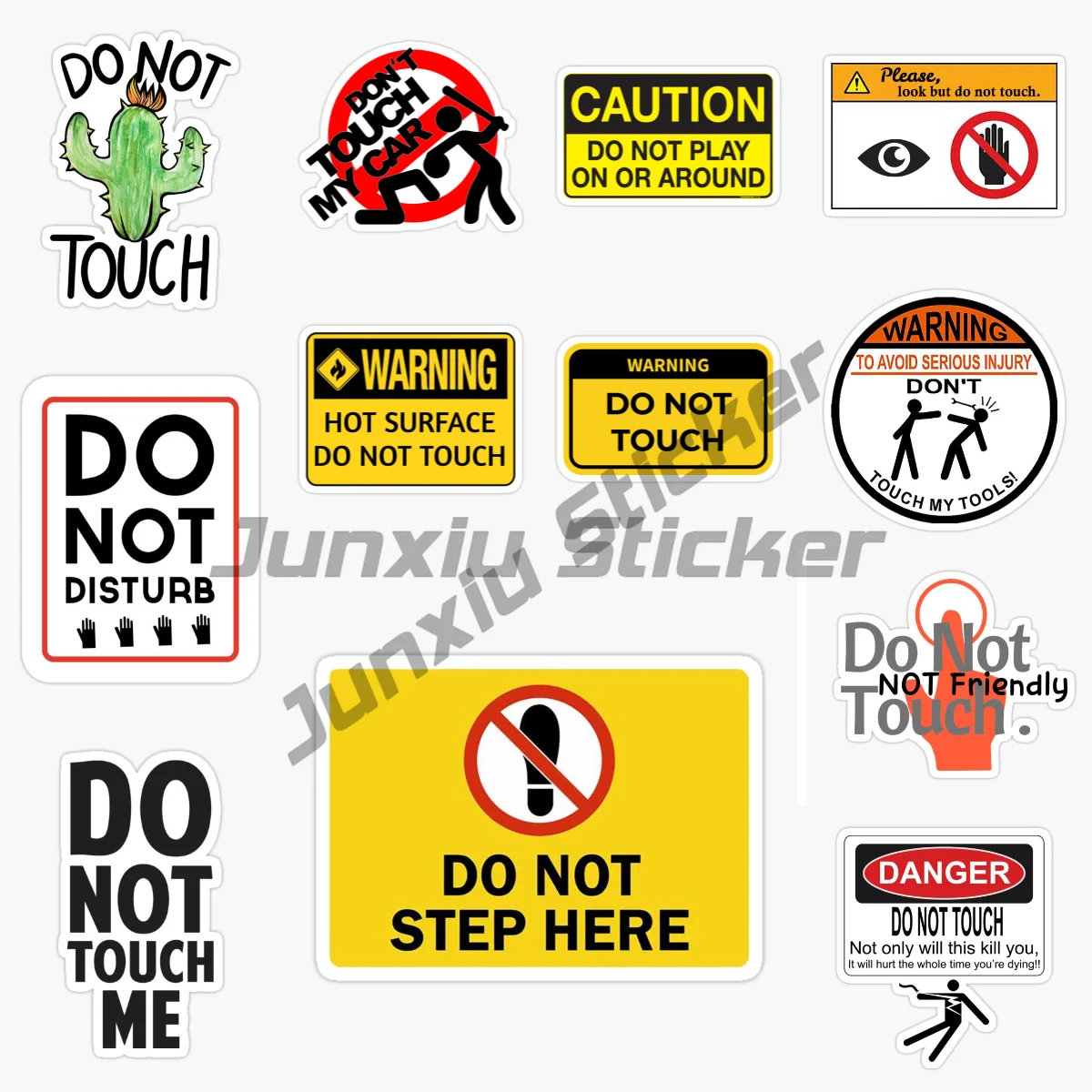 

DO NOT TOUCH Notice PVC Sticker Vinyl Self-adhesive Decal Warning Sign Sticker Premium Quality Anime Car Accessories Decals