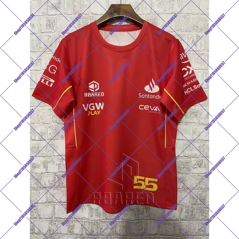 2025 جديد حار بيع دراجة نارية في الهواء الطلق الدراجات F1 بدلة سباق قصيرة الأكمام تنفس سرعة التجفيف الرياضة جولة الرقبة رداء علوي غير رسمي #1