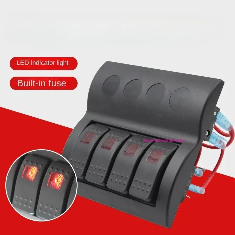 

RV Marine Waterproof Control Switch Panel with Power Socket Insurance Yacht Cockpit Control Switch
