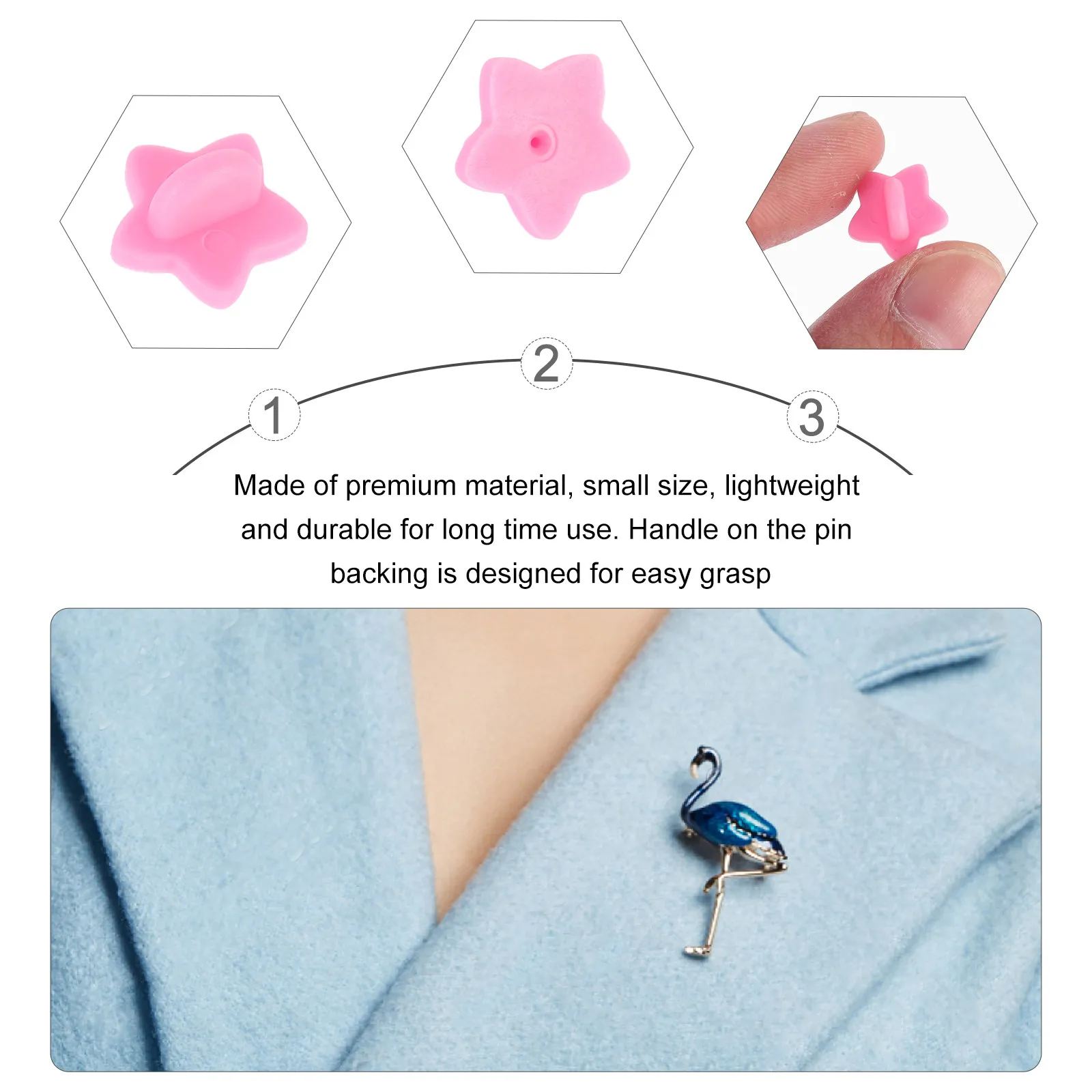 

100 шт. прочных зажимов-фиксаторов для булавок в форме звезды, держателей для лацканов и галстуков, надежных застежек-фиксаторов для булавок