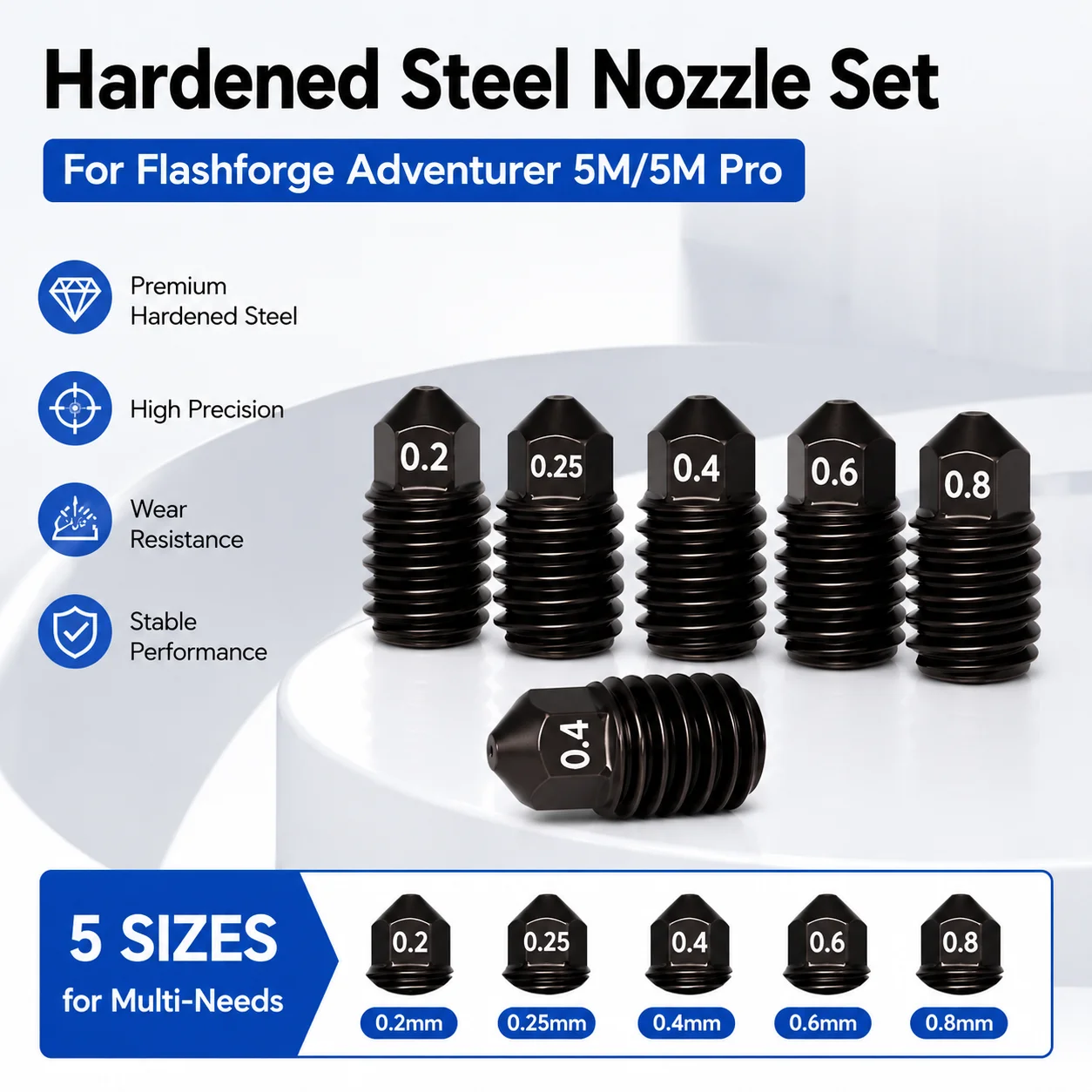 Kit de Bicos de Latão e Aço Te - Nozzle 0.4Mm Hardened avaliação e preço