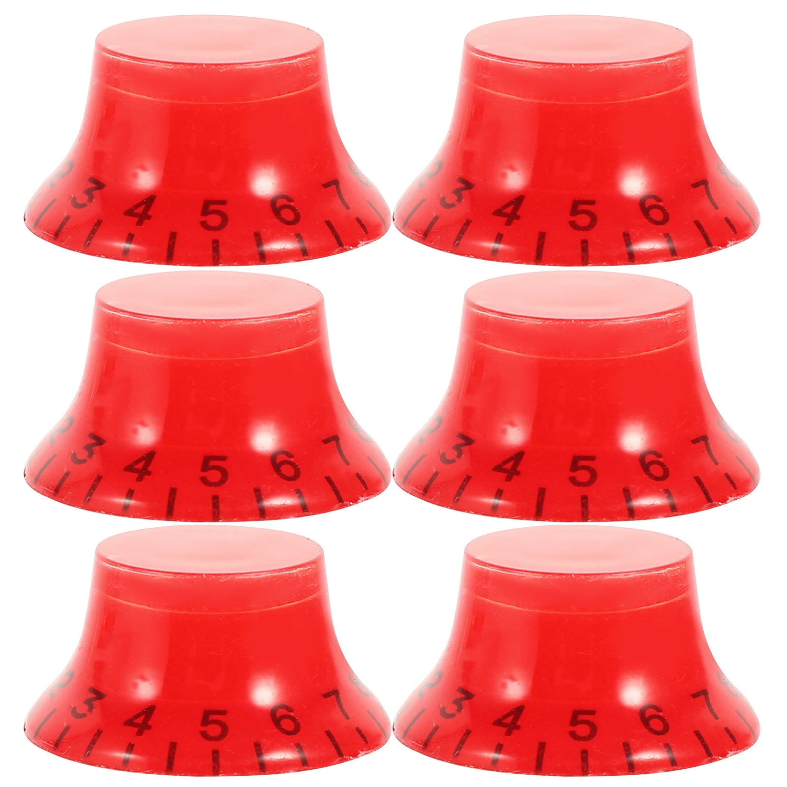 

6 Pcs Electric Guitar Knob Cap Chrome Knobs Key Bass Volume Top Hat Potentiometer Control Accessories