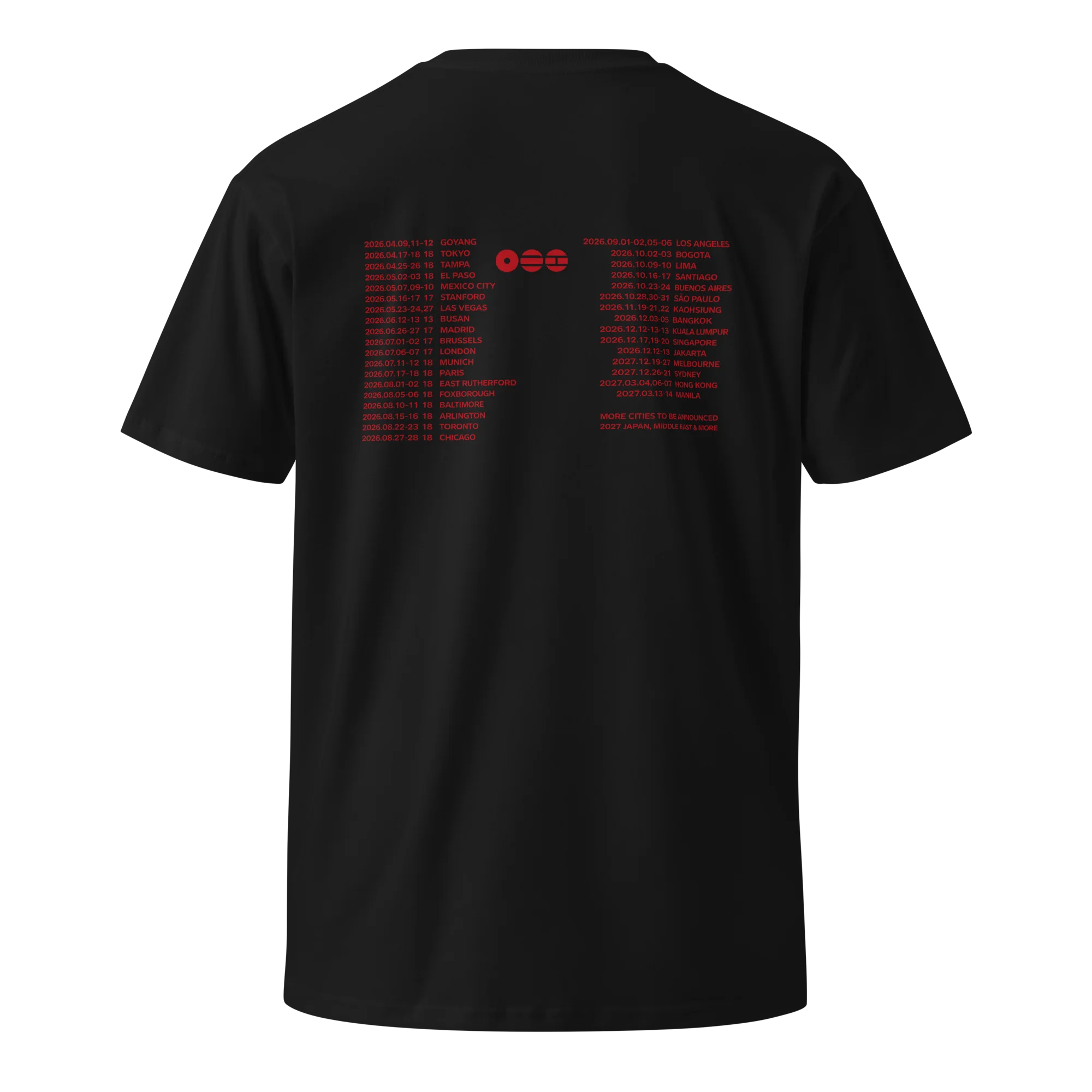 BTS Jimin Taehyung 2026 World Tour Double Sided Graphic T-Shirt Portrait Tour Cities List Kpop Fans Men Women and Kids Tee