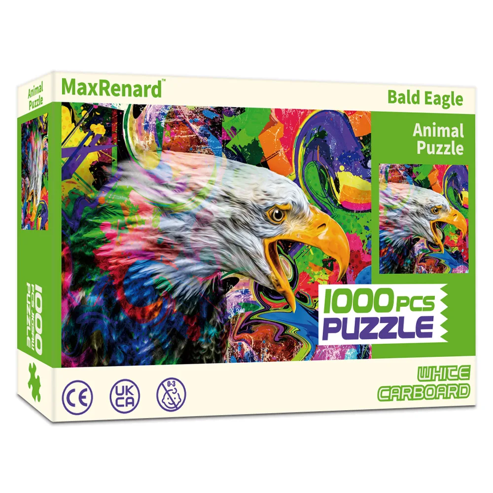 Puzzle 1000 Pieces Toy for Adults Bald Eagle with Glue Sheets Home Wall Decoration Gift for Christmas  Game Gift P441