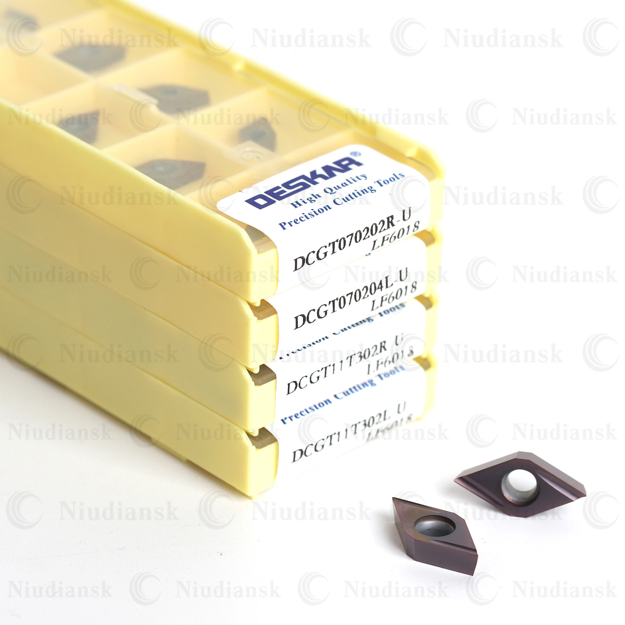 Imagem -04 - Lâminas Internas do Diamante do Furo do Deskar-cnc Inserções do Carboneto Aço Inoxidável Dcgt070202 Dcgt070204 Dcgt11t302 Dcgt11t304 R-u Lf6018