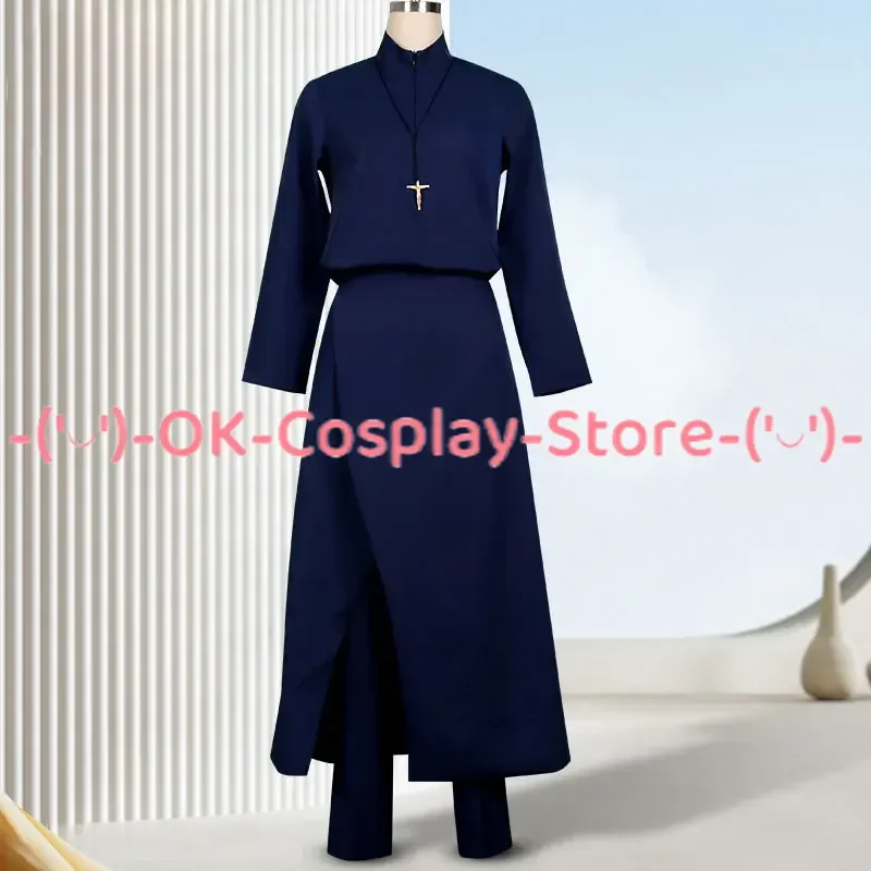 Lawrence Cosplay Costume Party Outfits Priest Black Suit Halloween Carnival Uniforms Anime Clothing Custom Made