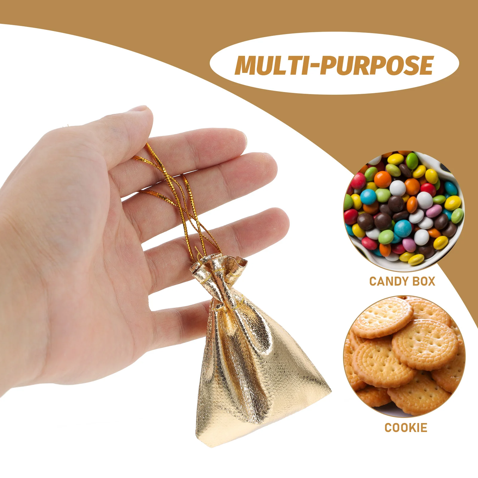 

50pcs Drawstring Bags Simple Practical Cotton Storage Pouches Wedding Favor C y Jewelry Bag Golden Drawstring Favor Bags Color