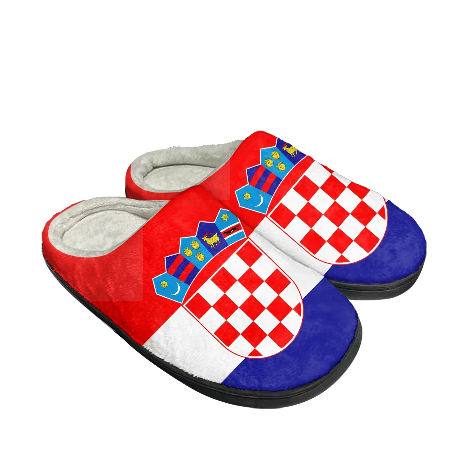 

Croatian Flag Home Cotton Custom Slippers Mens Womens Sandals Croatia Plush Bedroom Casual Keep Warm Shoes Thermal Slipper