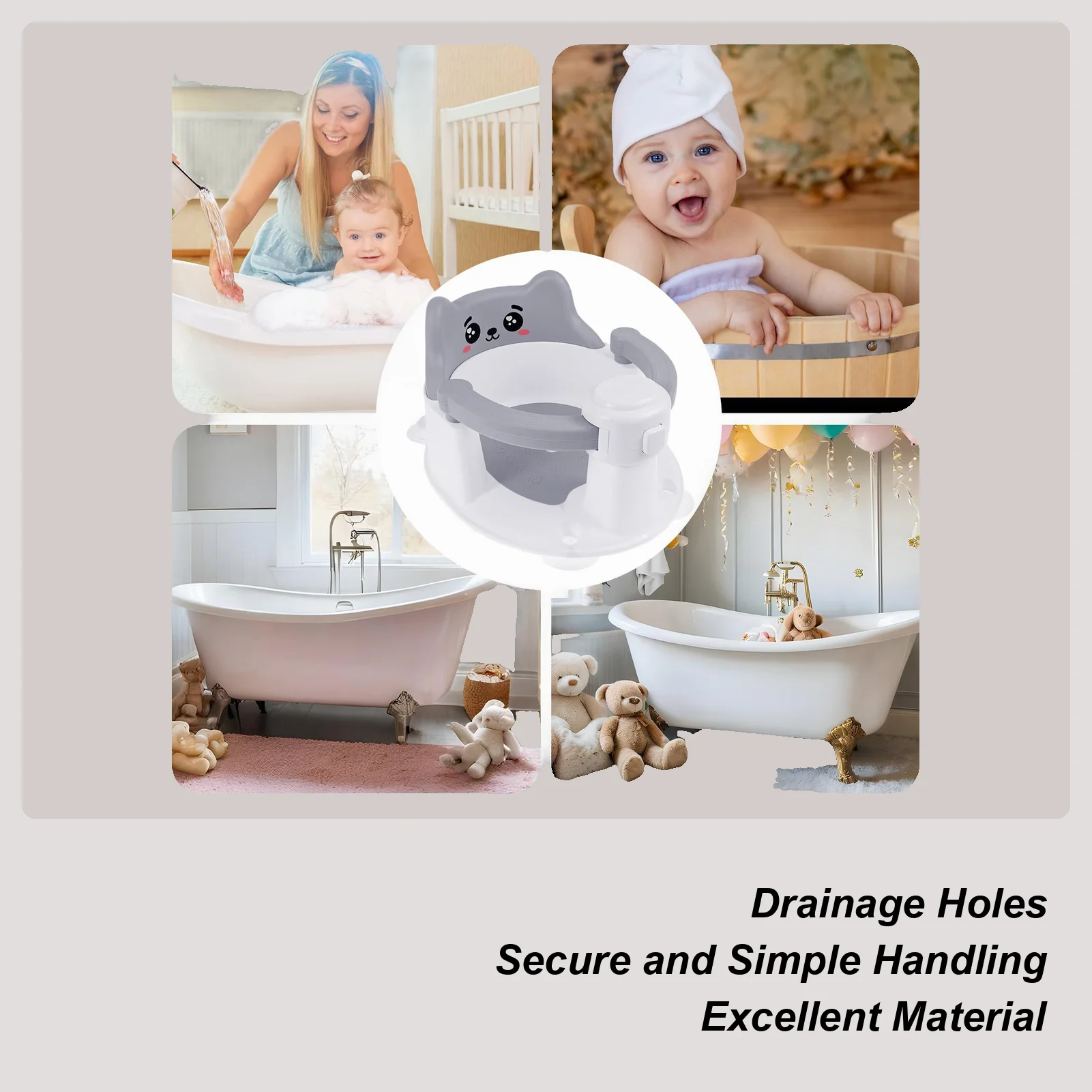 

Baby Bath Seat Children Bath Artifact Bath Stool Can Sit Baby Bath Chair Bath Tub Bracket Non-slip Bath Stool Home Accessories