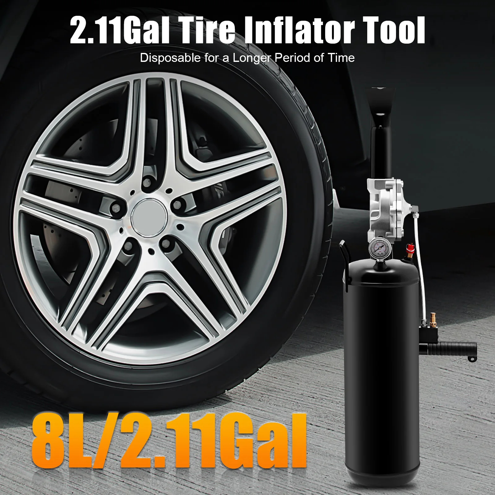 

8L/2.11Gal Tire Inflator Tool, Handheld Tire Bead Seater Portable Air Blaster Tool, for Cars, Motorcycles, Electric Cars Repair