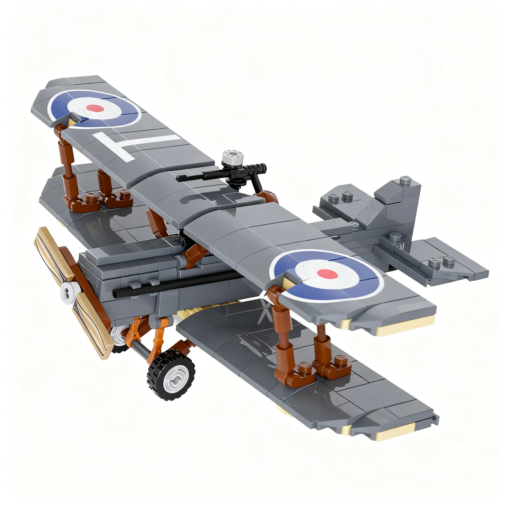 282pcs MOC Royal Aircraft Factory S.E.5a - WW1 British Ace Fighter Model Building Blocks Collection Birthday Art Creative Idea