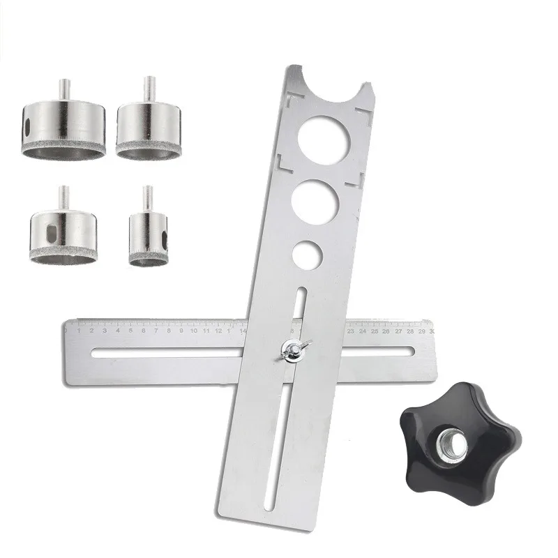 New Adjustable Tile Locator To Wall Marking Position Ruler Ceramic Hole Cutter Tile Drill Marble Opener Construction Tool