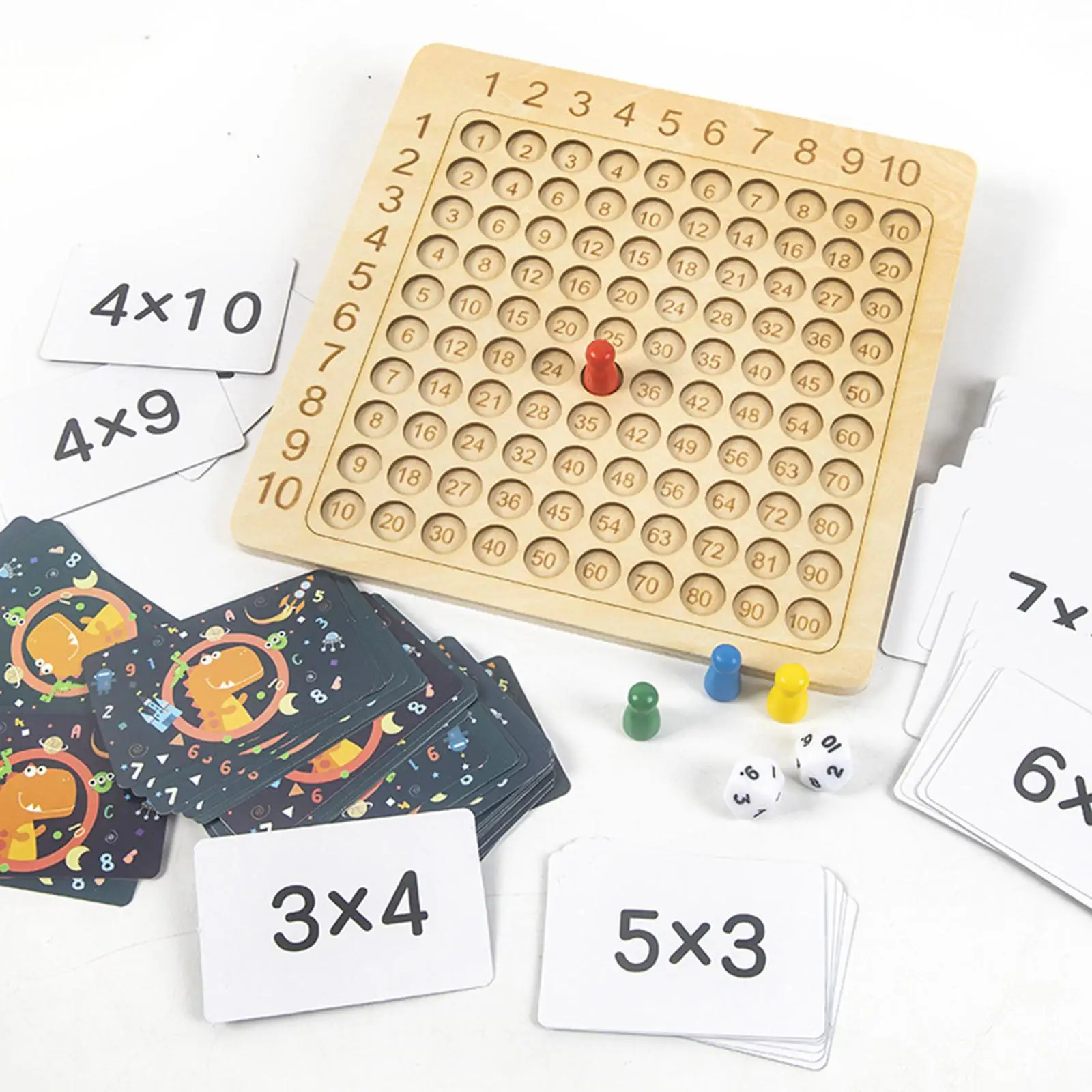 Educational Wooden Multiplication Board Additive Board Math Table Board Game Preschool Learning for Kids Children Gift