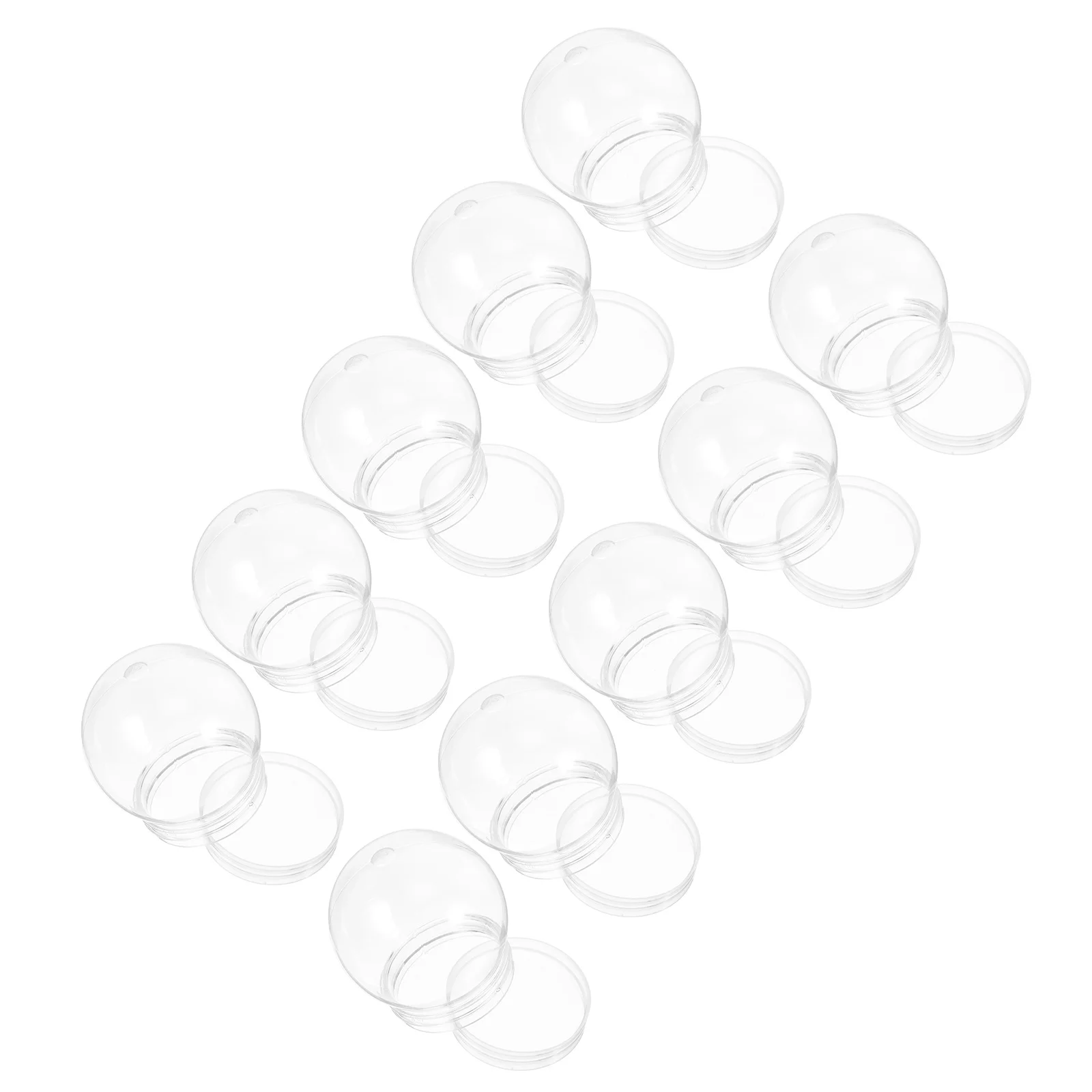 

10pcs Snow Accessories Clear Plastic Diy Water Globe Crafts For Christmas Party Decorations Ball Shape Globe Easy To Clean Diy