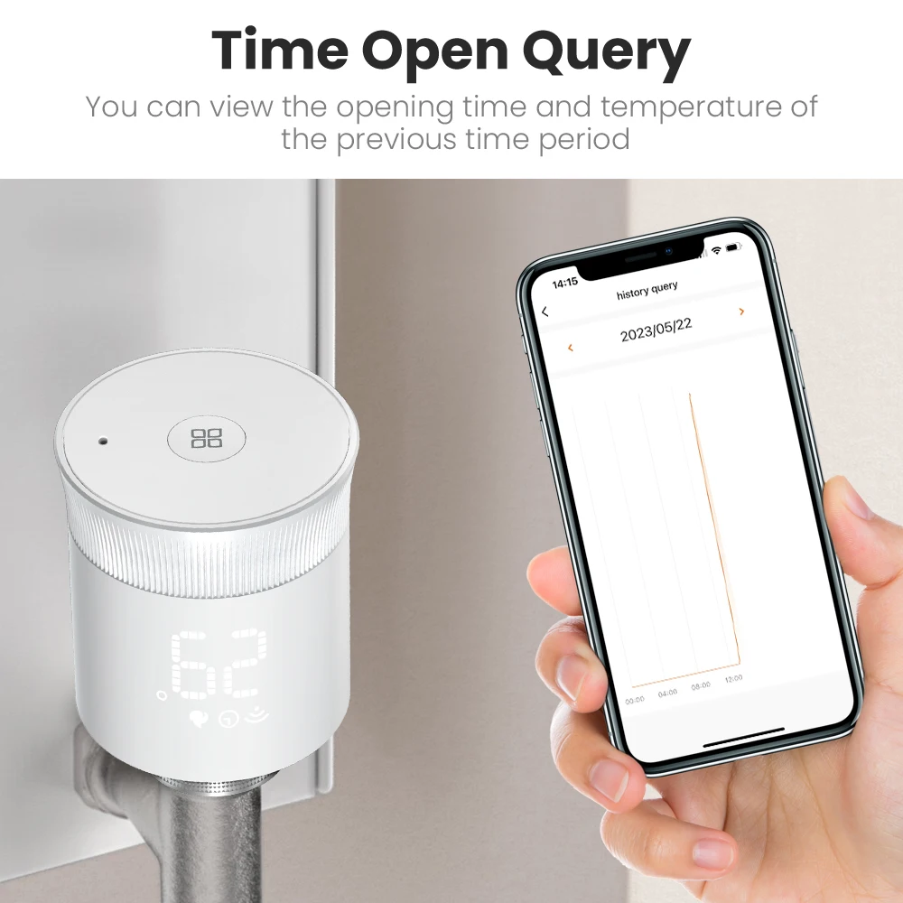 AVATTO ZigBee3.0 1-5PCS Tuya Thermostat Radiator Actuator Valve,Smart Programmable TRV Heater Control Support Alexa Google Home