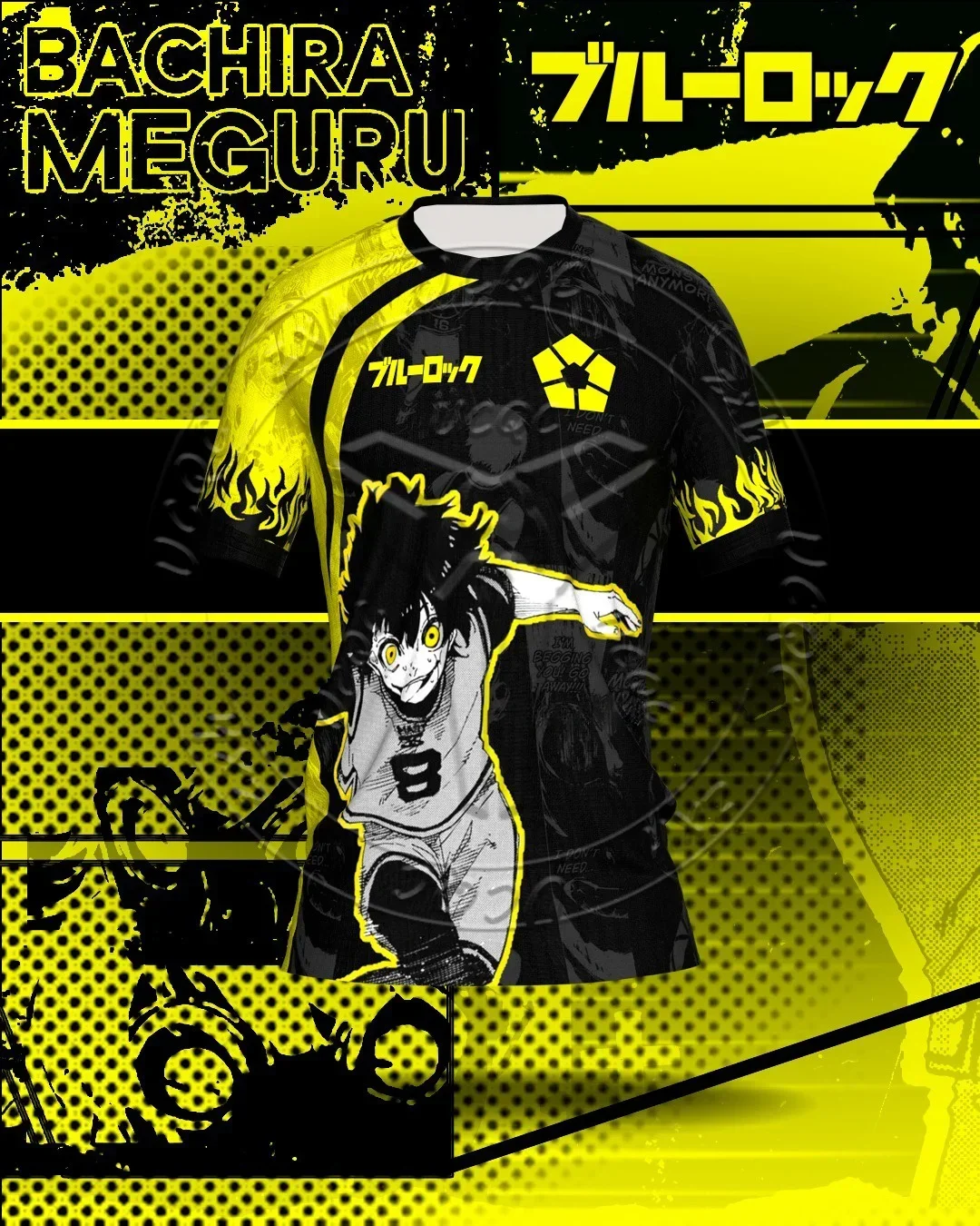 

The 2025 New Meguru Bachira Football Design Jersey with Blue Locks and Youth Sports Shirts and Fashionable Casual T-shirts