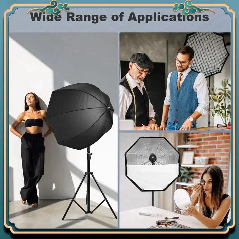 

(New)-Octagonal Umbrella Softbox 80Cm Universal Top Flash Reflector Outdoor Softlight Cover Flash Professional Lighting Modifier