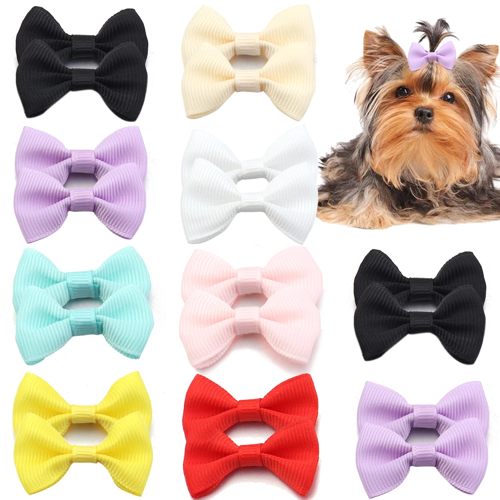 30pcs/lot Fashion Solid Color Bowknot Sweet Rib Bows For Jewelry Making DIY Dress Decor Dogs Hair Clips Accessories
