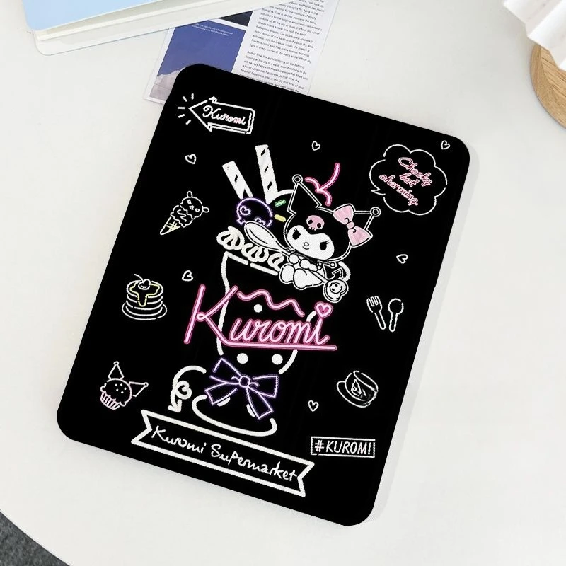 

Clear Acrylic Kuromi IPad Case 720° Rotating Cover for IPad Air6 2024 Pro 13in 11 10th 10.9in Air4/5 9th 10.2in Mini6 8.3in Case