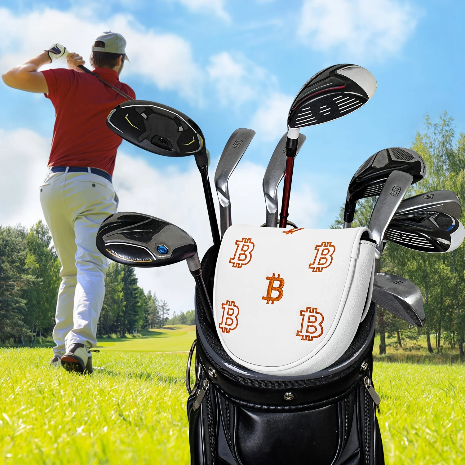 1pc 1pcs PU Golf Putter Cover with Letter B Embroidery - Semi-Circular Mallet Head, Soft PU Suitable for Most Golf Putters image 5