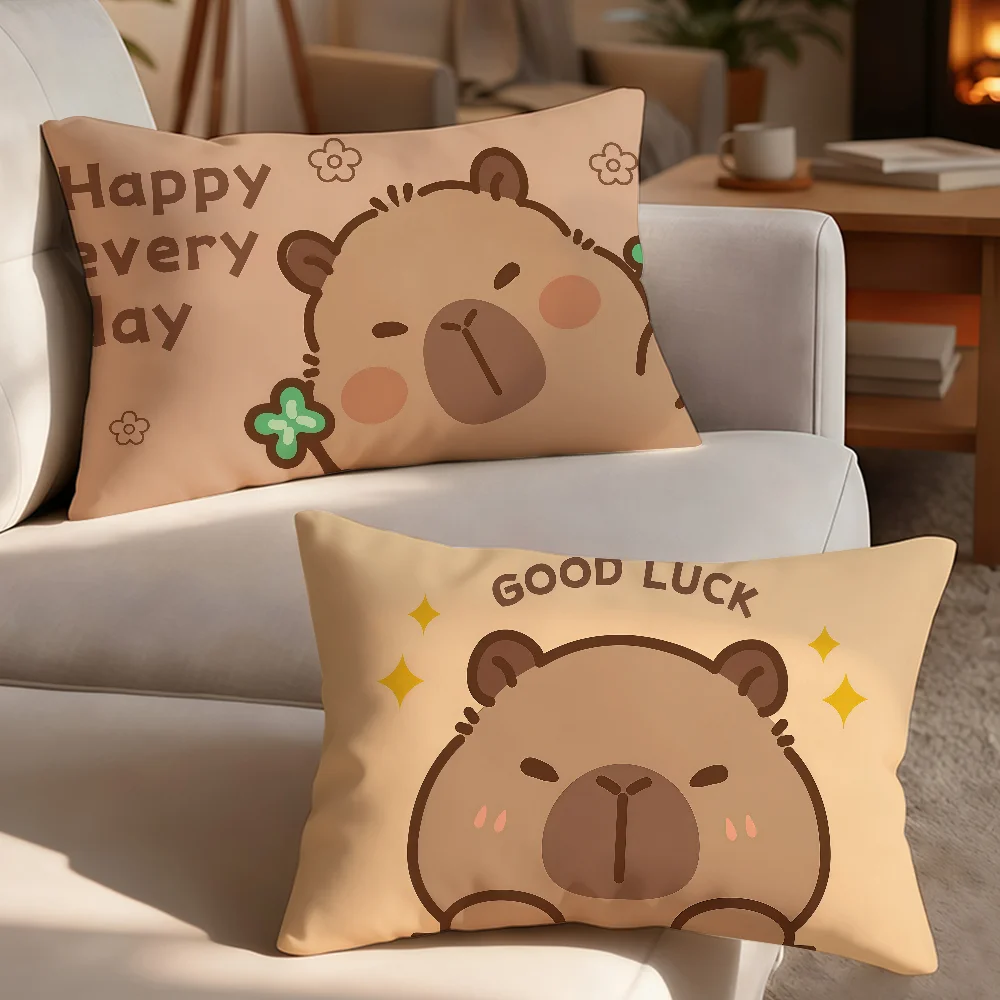 Cartoon Cute Capybara Pillow Case Suitable For Decorating Homes Bedrooms Children Room Sofas And Other Places