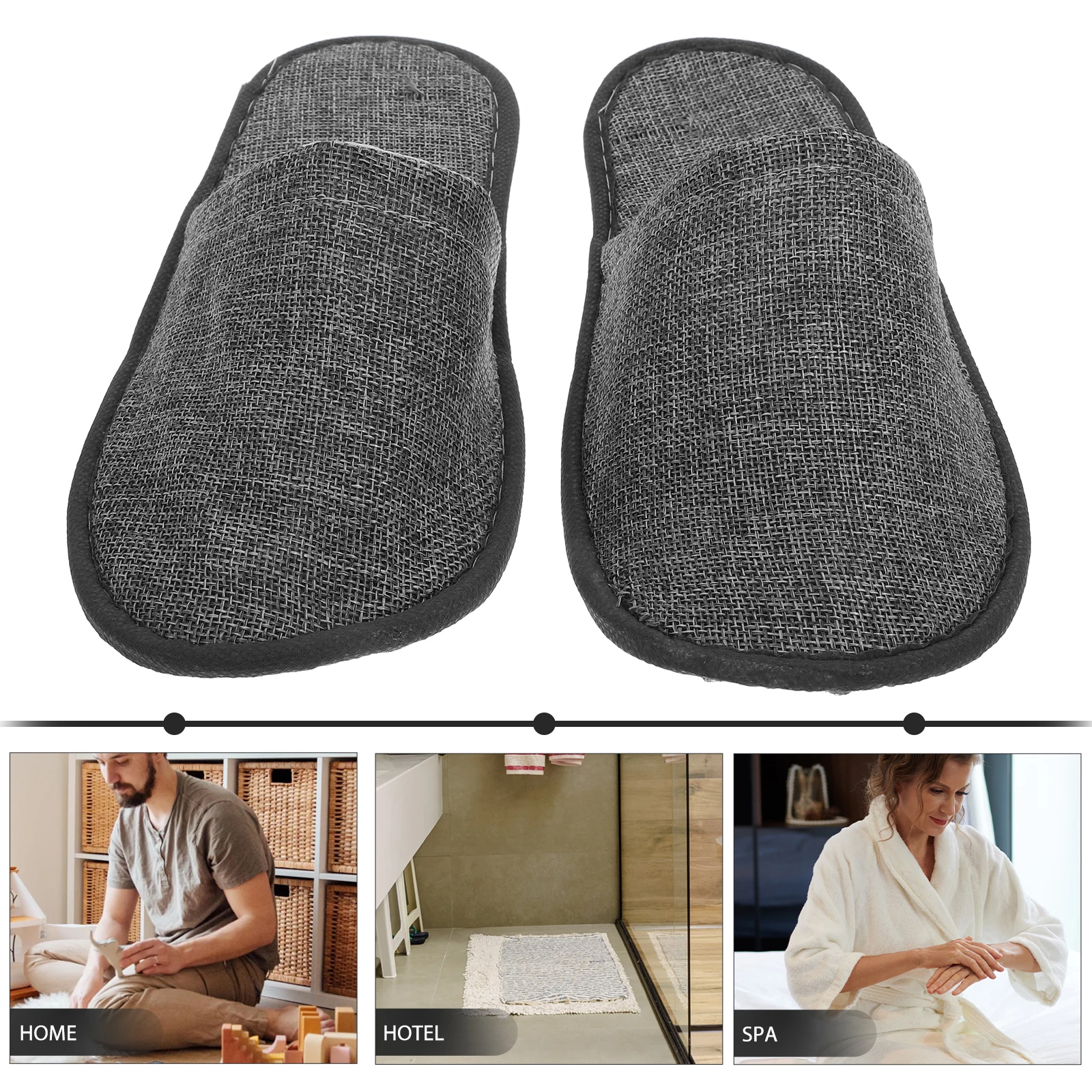 

20Pcs Home and Hotel Slippers Pairs Pack Shoes Comfortable Non-Slip Cotton Linen Spa Salon Vacation Travel Home Business Slipper