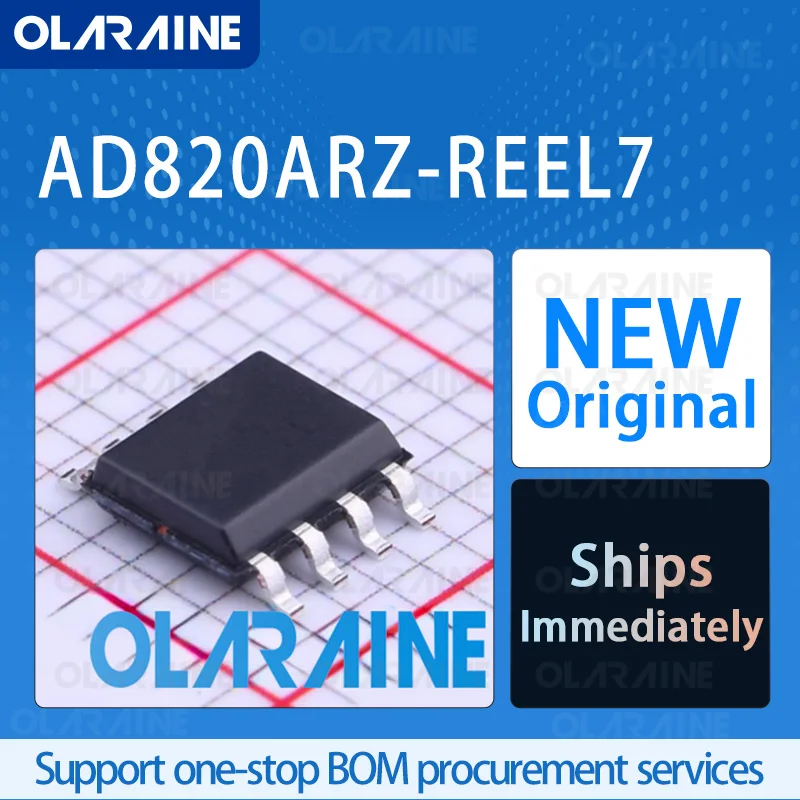 

1/5/10Pcs AD820ARZ-REEL7 SOIC-8 original ic chip Precision amplifiers RoHS 1 Channel SR - 3 V/us Vos -100 uV Ib -25 pA Olaraine