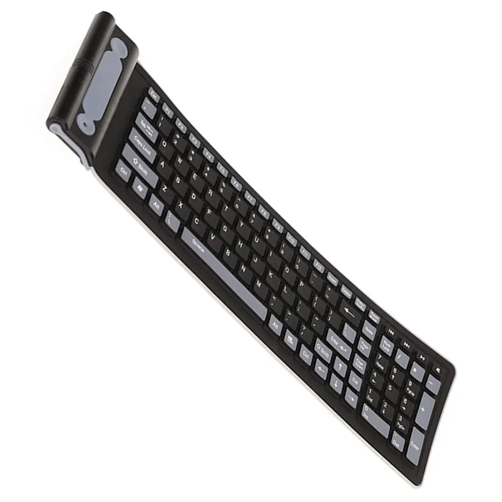 Wireless Silicone Keyboard 107 Key 2.4g USB Waterproof Dustproof Ultra Thin Foldable Pocket Size for
