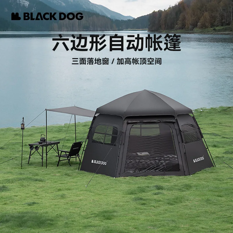 Outdoor Hexagonal Automatic Quick Open Portable Folding Vinyl Sun and Rain Protection Camping Tent