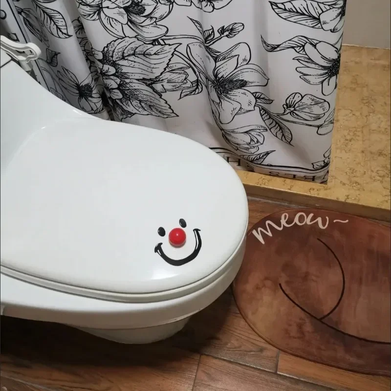 Toilet Lid Creative Plastics Smiling Toilet Toilet Stickers Device Bathroom Decor Accessories Handle Anti Dirty Lid Lifting