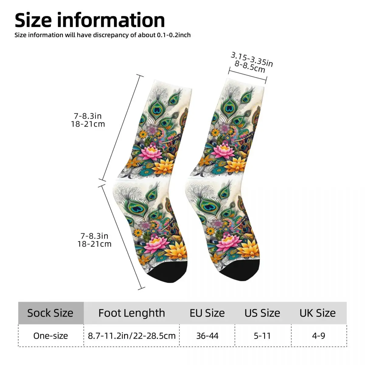 Artistic Features Sock Printed Man Polyester