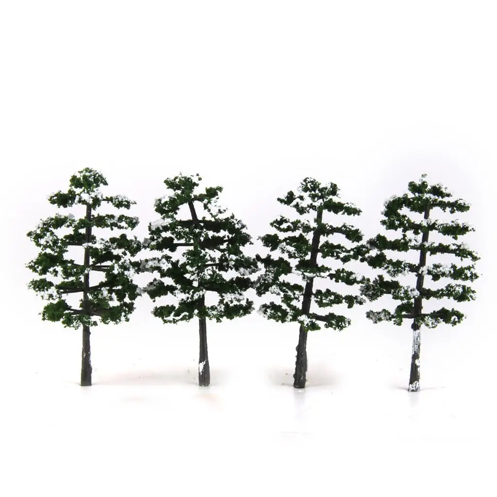 20x Snow Winter Tree Model HO 1/100 Scale Layout for Diorama Roadway Scenery