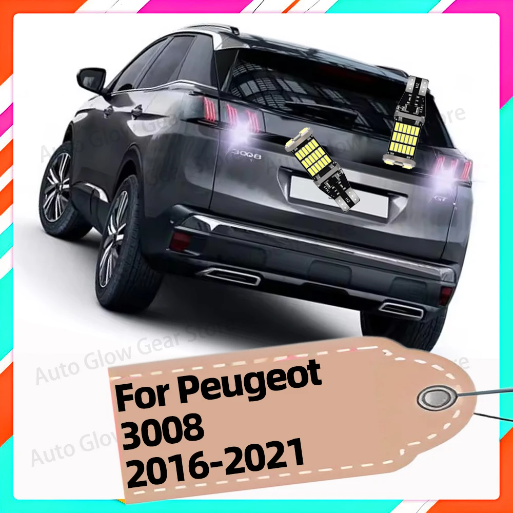 2Pcs Car LED Reverse Lights For Peugeot 3008 SUV 2016 2017 2018 2019 2020 2021 Backup Back Up Lamp Bulbs Accessories