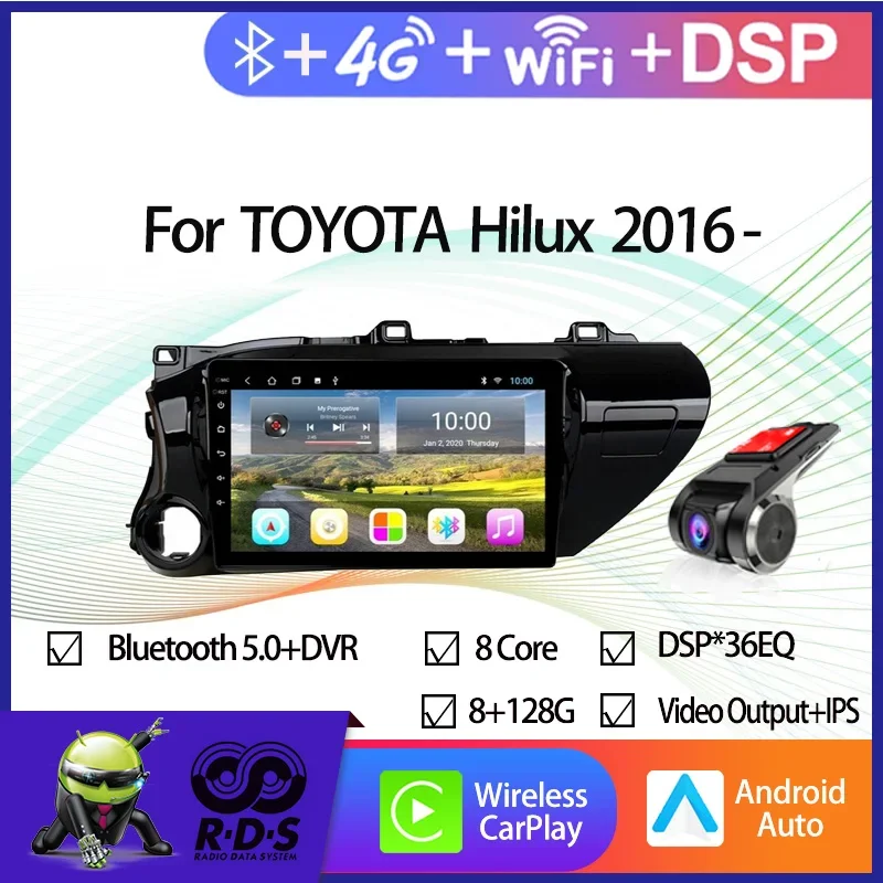 

Автомобильный GPS-навигатор Android для TOYOTA Hilux 2016-авторадио стерео с зеркальной связью BT WIFI Резервная камера Поддержка USB DVR