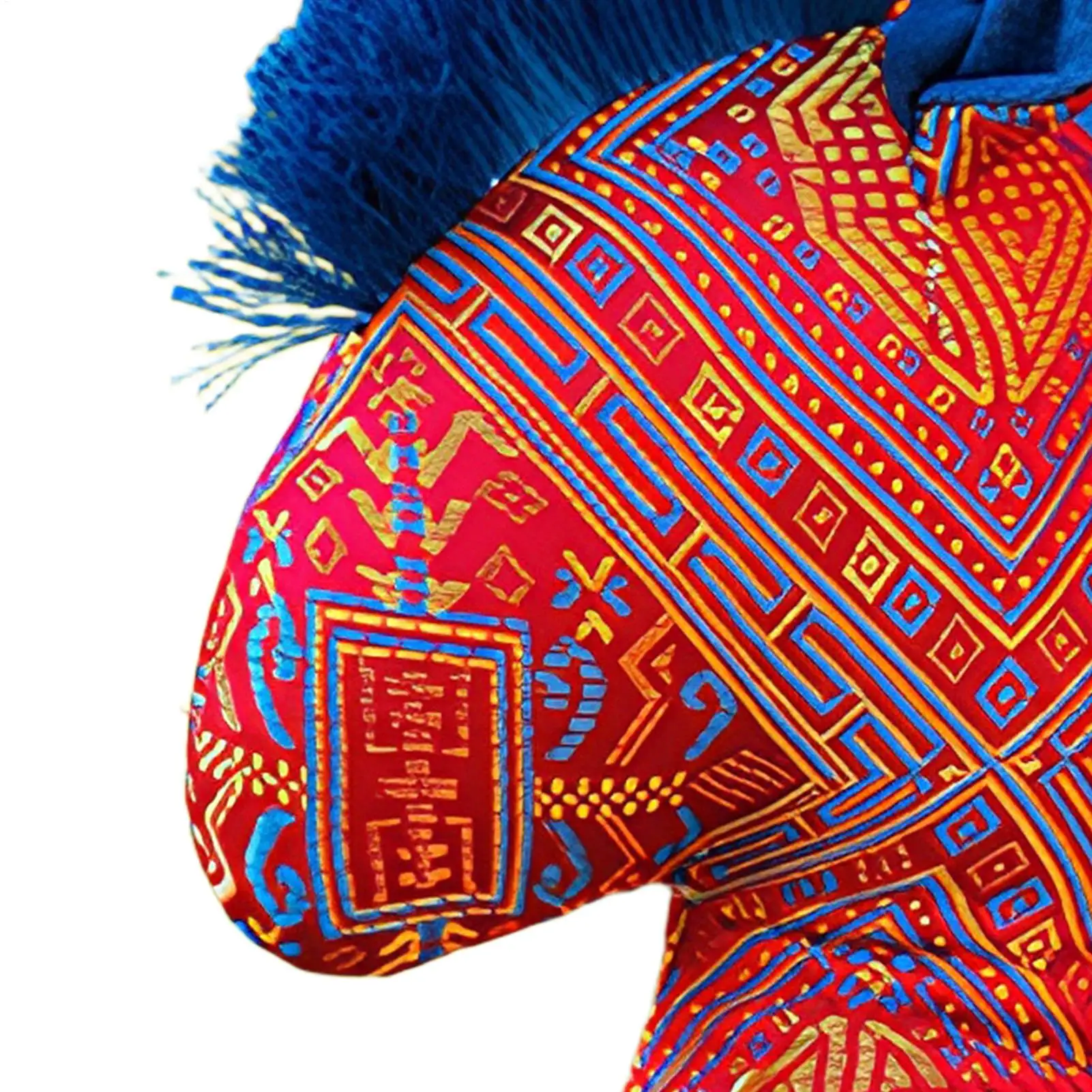 

2026 New Year Mascot Decor Chinese Style Fabric Horse Plush Toy Creative Tassel Tail Horse Doll Chinatown Boutique Pony Decor