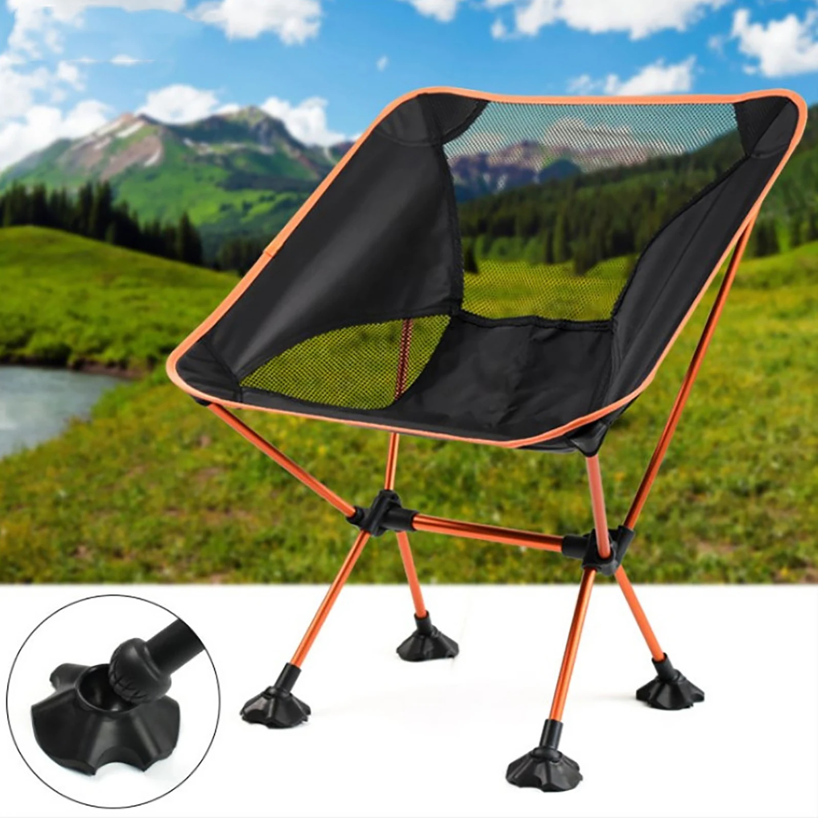 Lightweight Folding Chair Foldable Camping Seat With High Back Collapsible Arm Rest for Outdoor Lawn Fishing Picnic  BBQ Travel