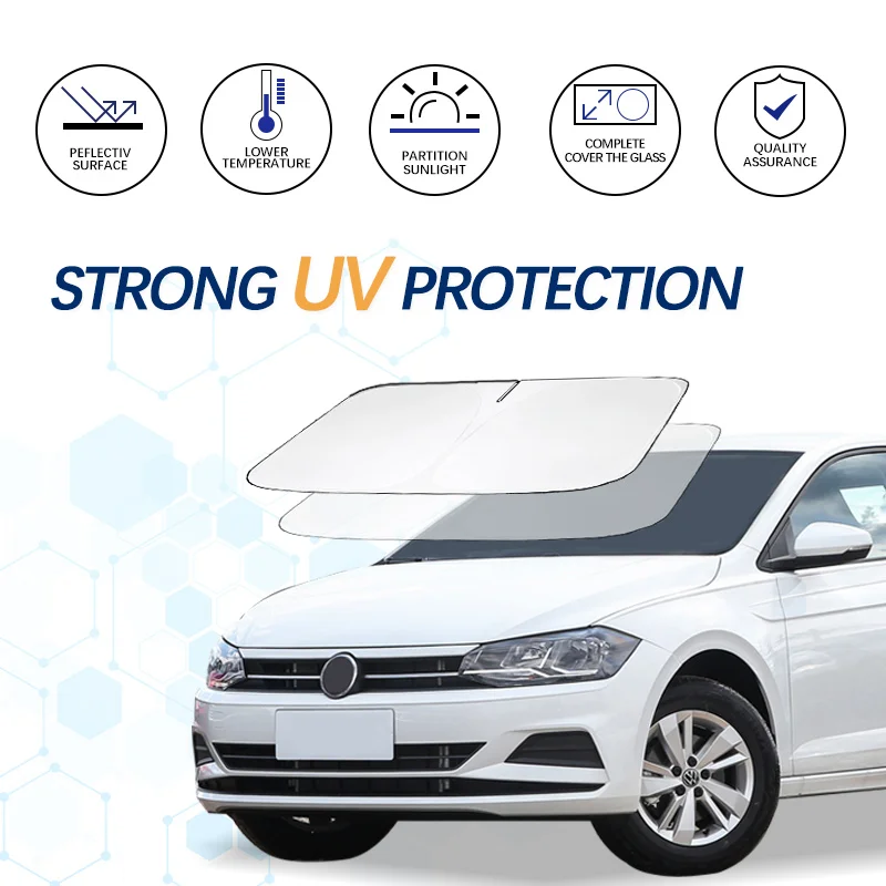 

Car Windshield Sun Shade Window Shade Foldable Sun Visor Protector Blocks UV Rays For VW Polo 9n 6r 6n2 Car Summer Accessories