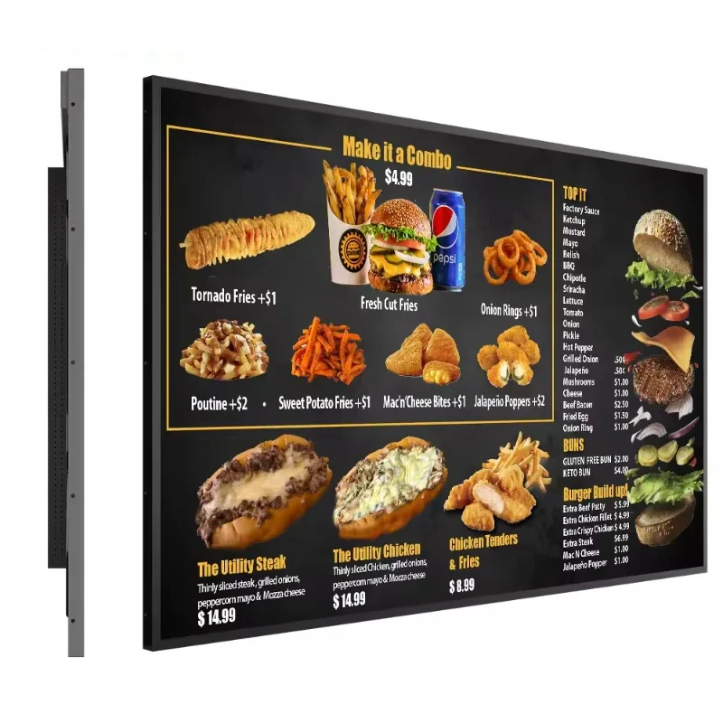 4k Hd Tablettes Menu Digital Display Screen Restaurant Hanging Digital Menu Board Displayer Lcd Digital Menu Board