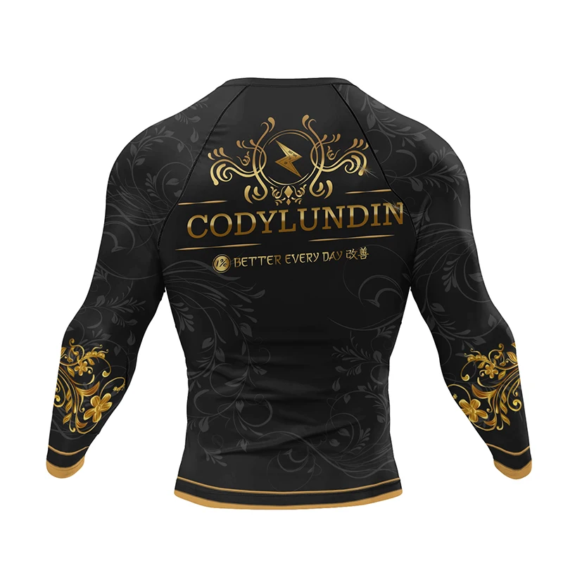 MMA Blank Rash Guard T-shirt + spodnie zestawy BJJ Gi Jiu-Jitsu Rashguard koszulki bokserskie dla mężczyzn Muay Thai Kickboxing garnitury kompresyjne