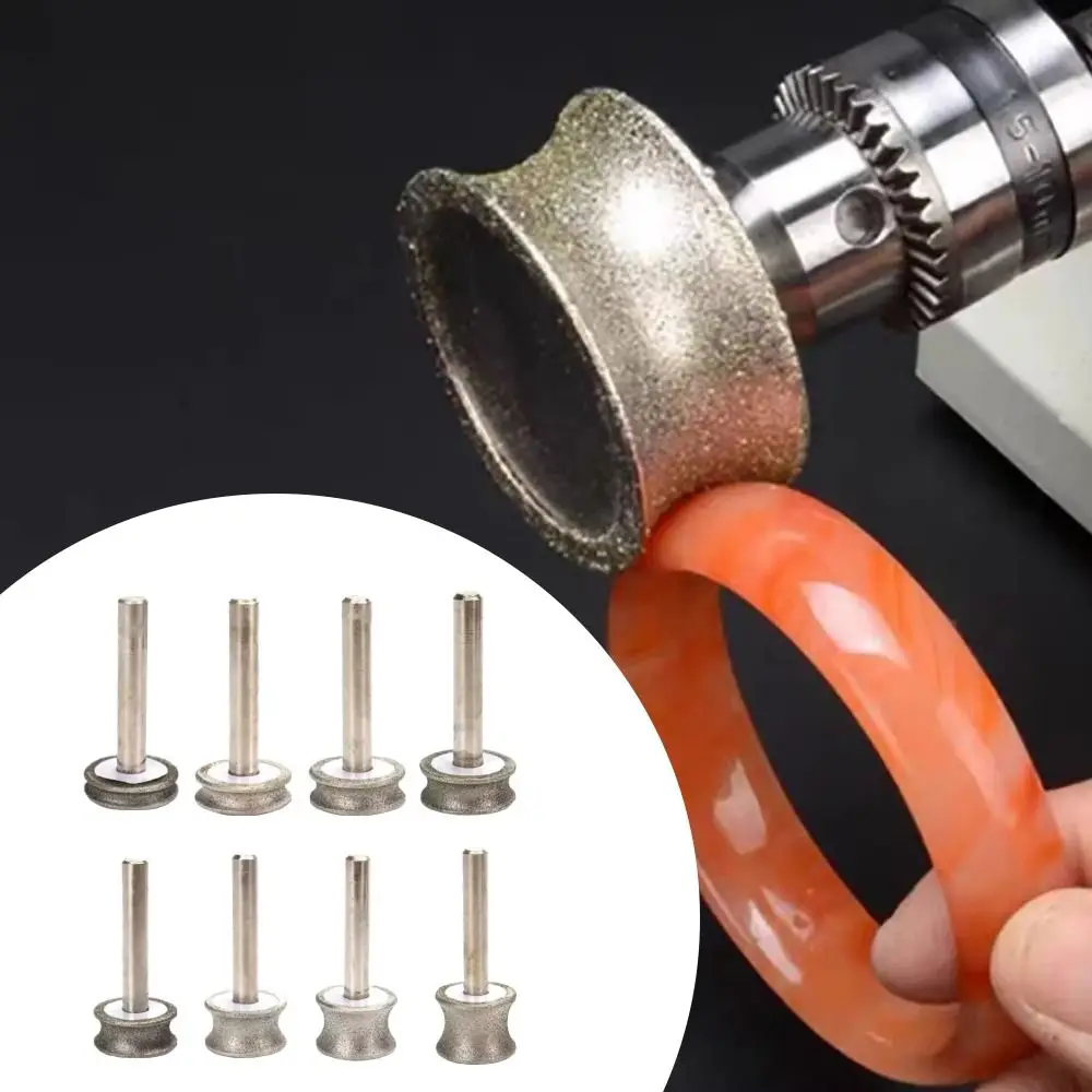 Concave Diamond Abrasive Grinding Wheel Glass Round Burr Drill Bits 2mm-12mm for Bracelet Ring Jade Carving Polishing