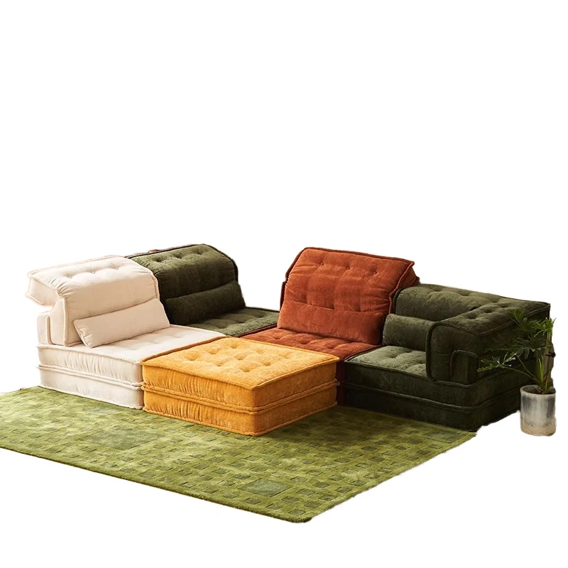 Sofa fabric folding modern simple lazy modular sofa bed living room