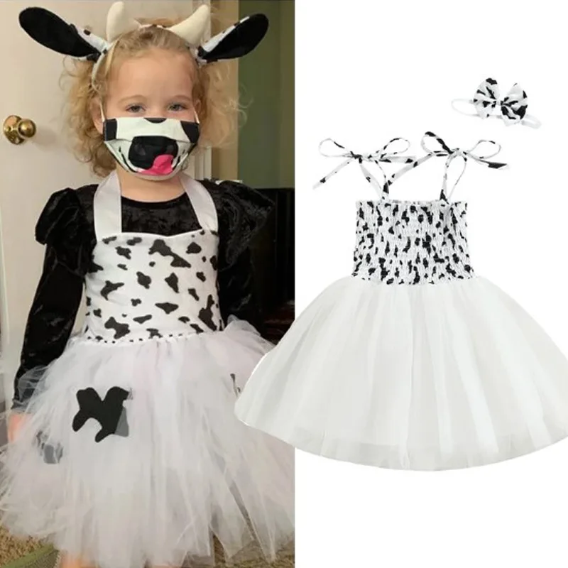 

European and American Girls' New Dress 2025 Easter Bunny Print Wrapped Suspender Mesh Skirt