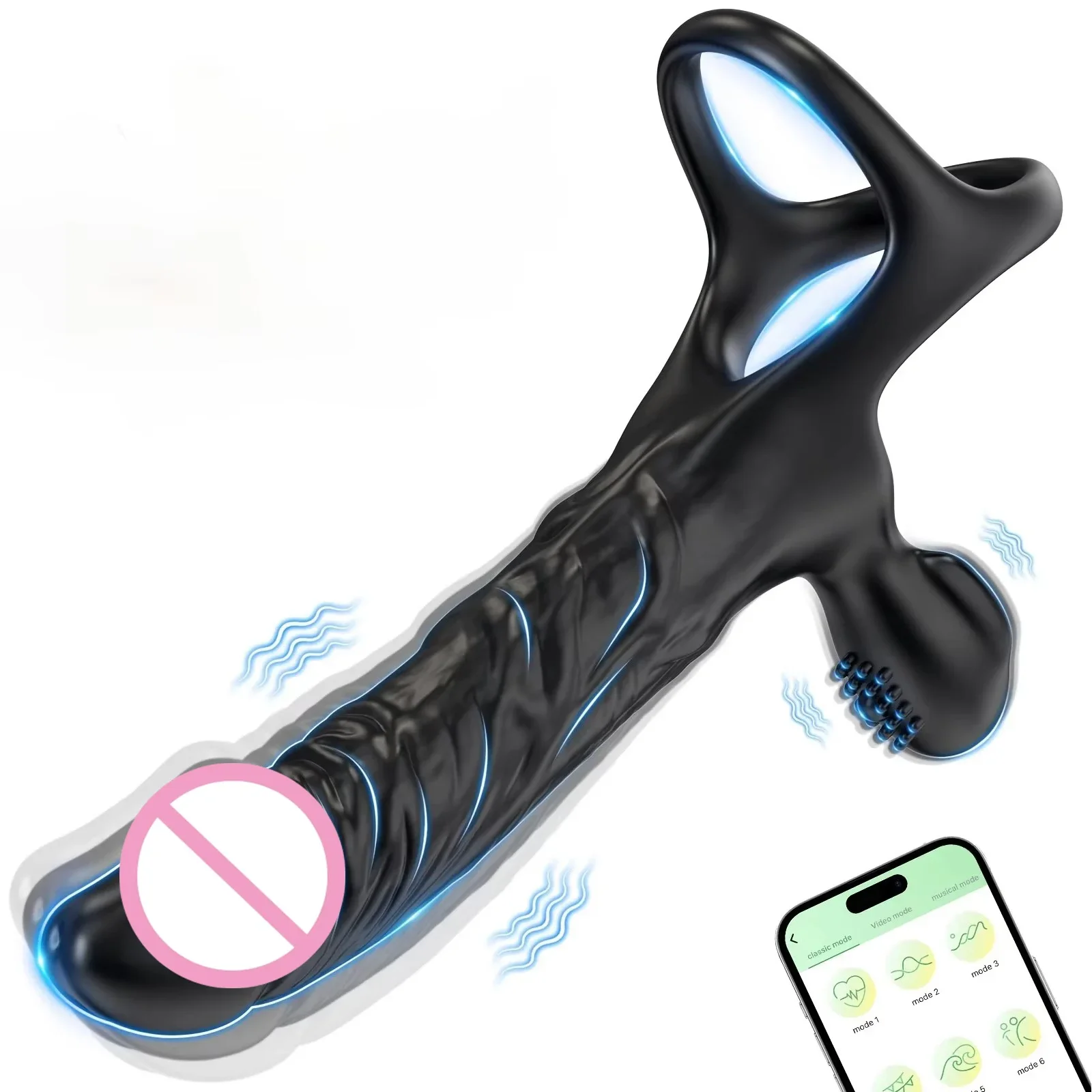 Vibrating Butt Plug with Penis Ring 10 Modes Male Cock Ring Penis Sleeve Anal Dildo Vagina Vibrator Couple Sex Toy for Men Women