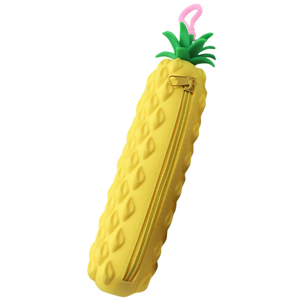 

Pineapple Pencil Bag Silicone Mini Pencil Case Cute Aesthetic Pen Pouch For Women College Students School Supplies