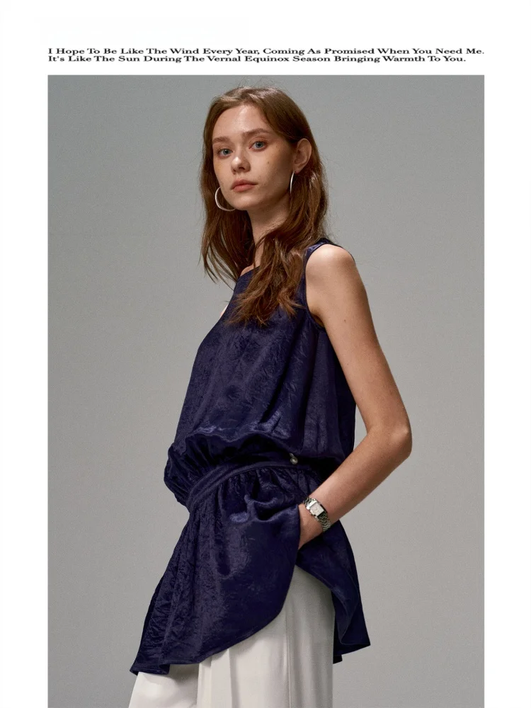 

Windtold Romantic Lazy Pearl Sleeveless Vest Dress One Clothes Multiwear Commute Vintage Style Women's Loose Fit round Neck