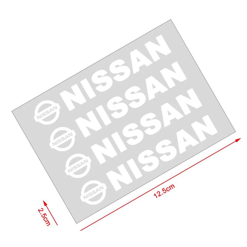 4Pcs Car Door Handle Stickers Tire Rear View Mirror Decals For Nissan Nismo Almera Tiida Juke Teana Qashqai 350Z 370Z GTR