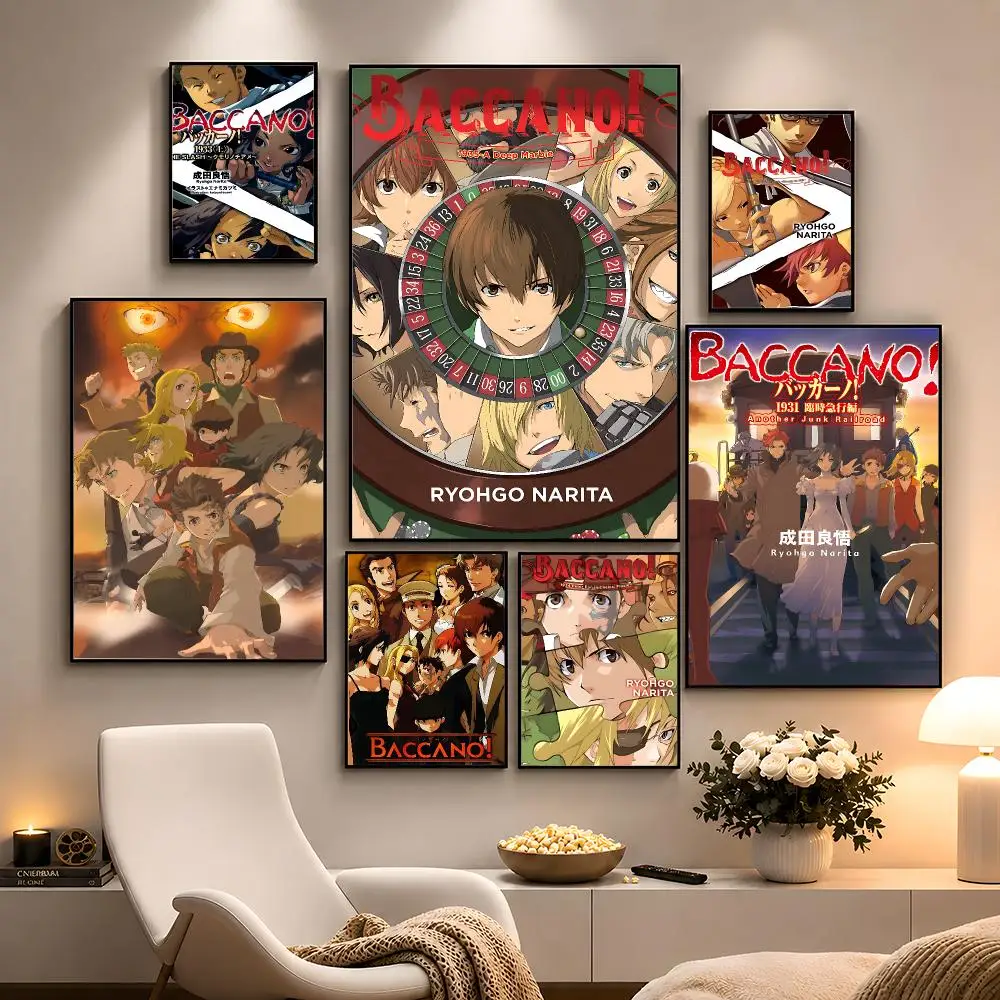 Anime Baccano! Isaac Miria Immortals Poster Peel And Stick Wall Art PP Waterproof HD Bedroom Living Room Home Decor Gift