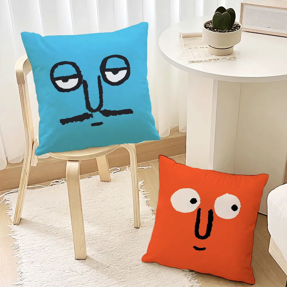 Art J-Jean J-Jullien Cute cushion cover For Bedroom Car Coffee Shop Room Soft and Living Room Sofa Decorative Pillow Cover Case