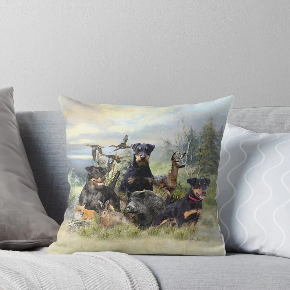 Hunting with Jagdterriers , Art Throw Pillow Covers For Sofas luxury sofa pillows Cushions For Sofa Couch Cushions Pillow