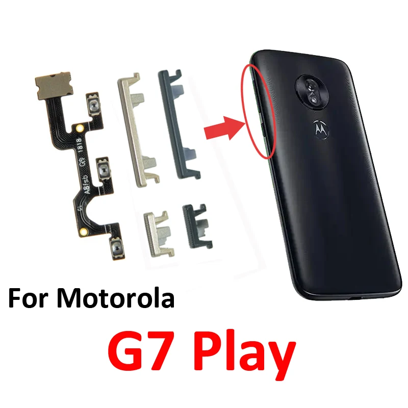 

Кнопка регулировки громкости телефона для Motorola Moto G7 Play, новый вкл. выкл. вверх и вниз, внешняя боковая клавиша, внутренние детали гибкого кабеля